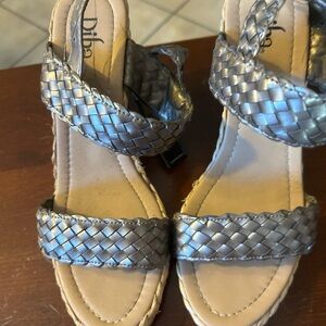 Diba Silver Braided Sandals